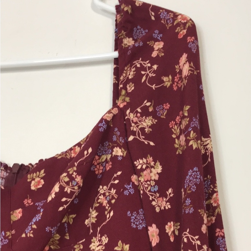Reformation Mochi Floral Burgundy Dress size 8 - Picture 5 of 5